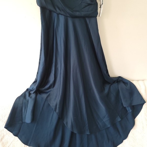 NWT Just Taylor midnight blue satin dress - Picture 3 of 6